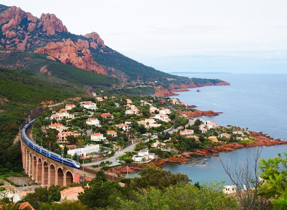 View in of train in Europe