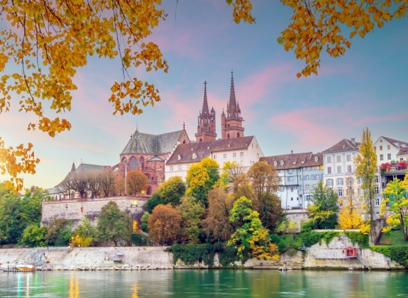 Old town Basel city skyline, city scape of  Switzerland in Europe