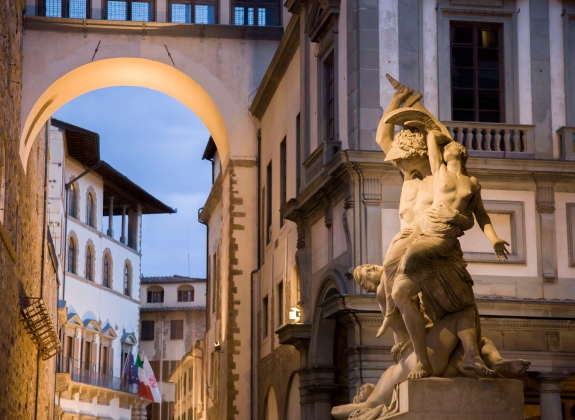 Italy, Tuscany, Florence, the Lanzi lodge in Signoria square,part of the Uffizi gallery.