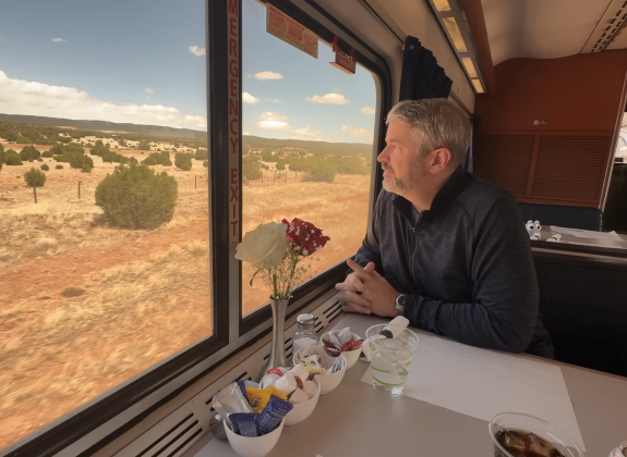 Jeb brooks on an Amtrak Sleeper Train across the USA