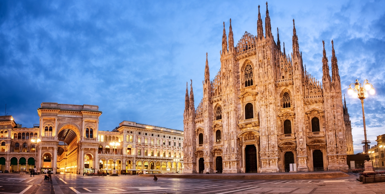 Milan Square in Italy with Duomo