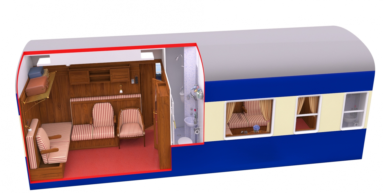 Deluxe Cabin Daytime view Diagram on the Golden Eagle Danube Express