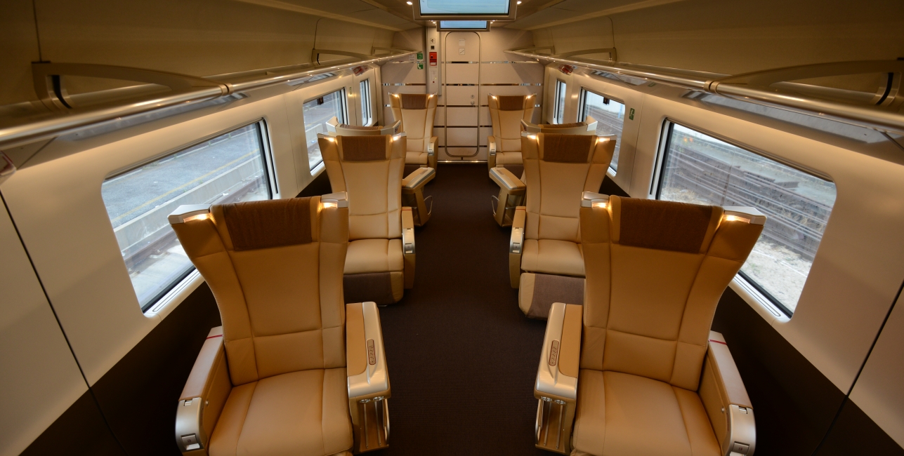 An executive train carriage ahead of boarding
