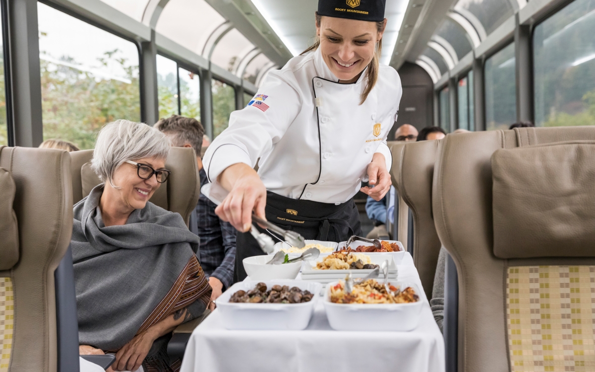 food served in Silverleaf class onboard the Rocky Mountaineer