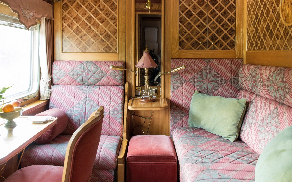 State cabin seating onboard the Eastern & Oriental Express