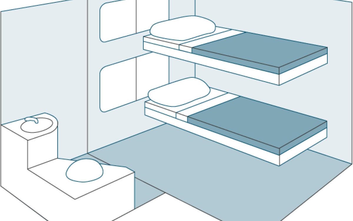 Amtrak's accessible bedroom diagram