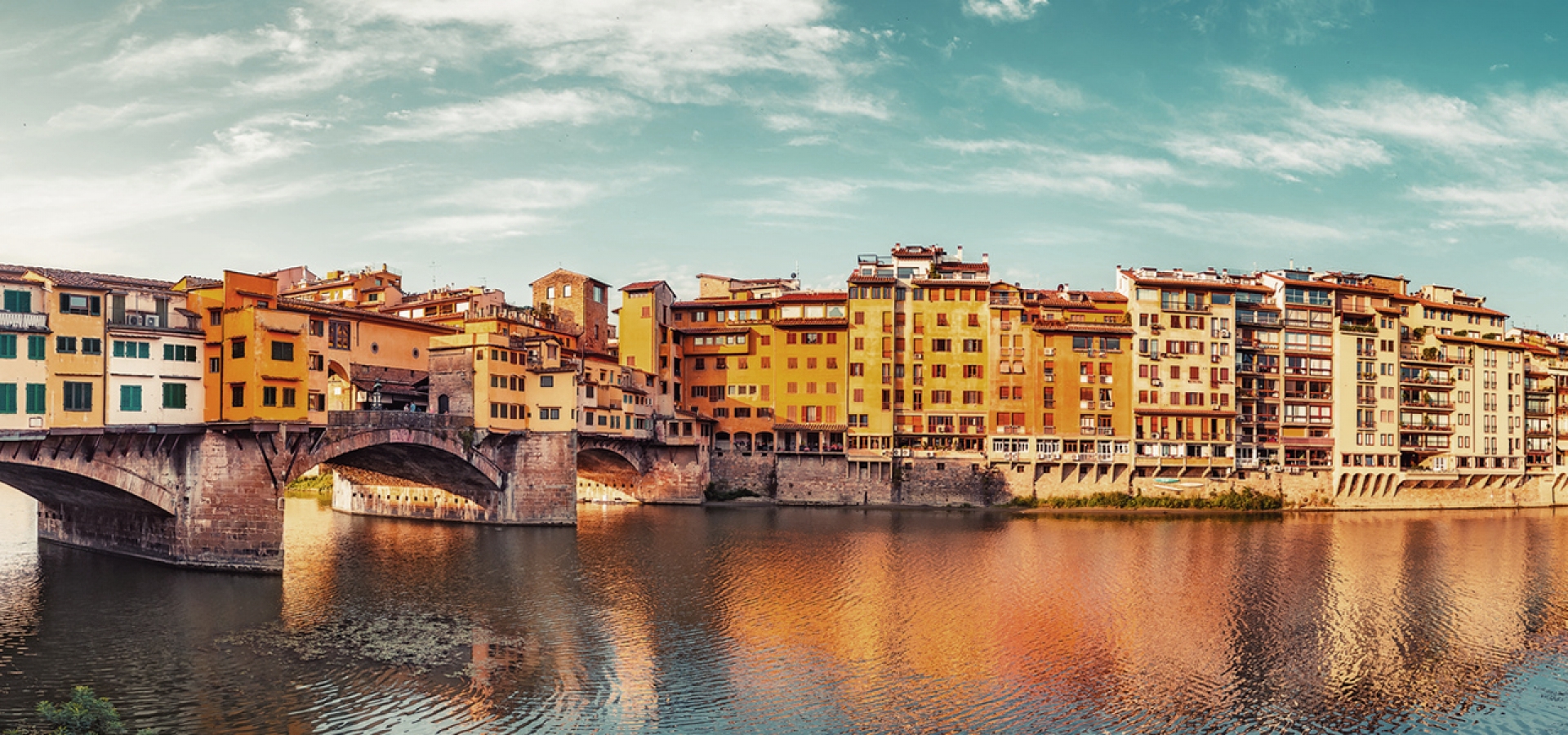 buildings on the wanters in Florence, Italy.