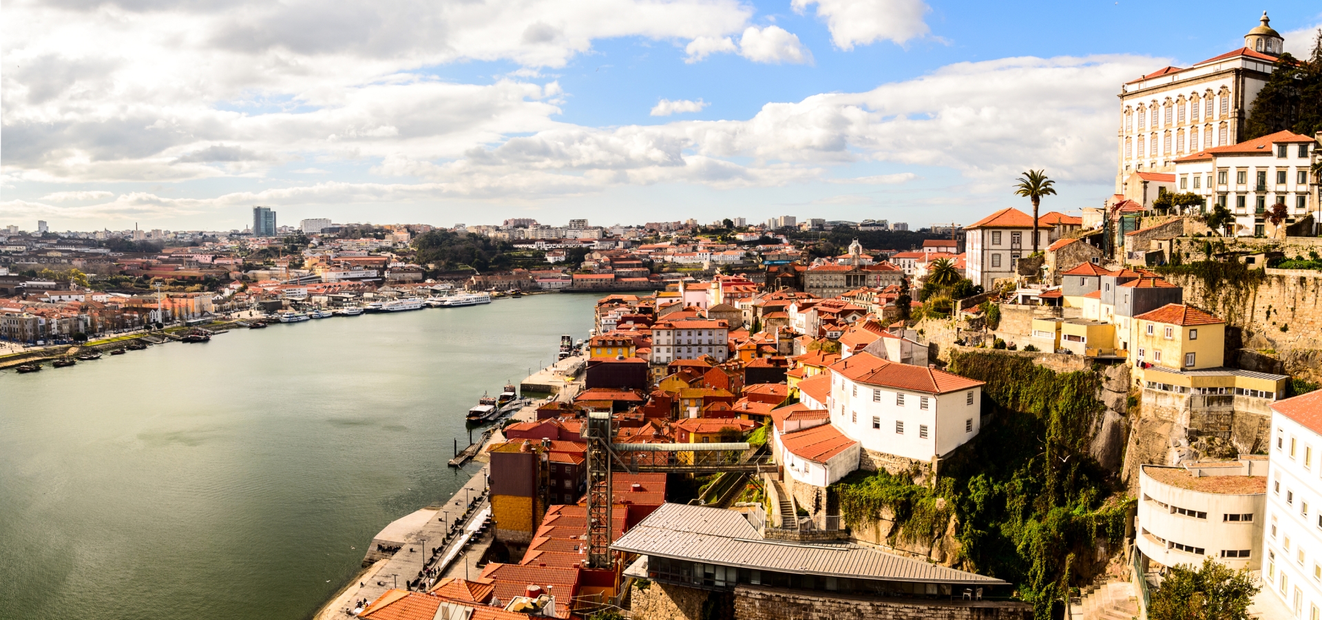 view of Douro river at Porto, Portugal