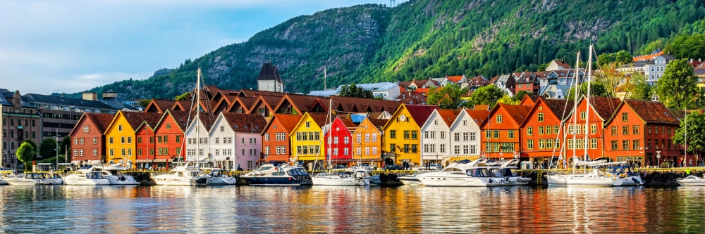 Bergen, Norway. View of historical buildings 1800x600 Bergen, Norway. View of historical buildings 1800x600