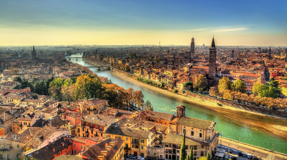Verona Verona river skyline view