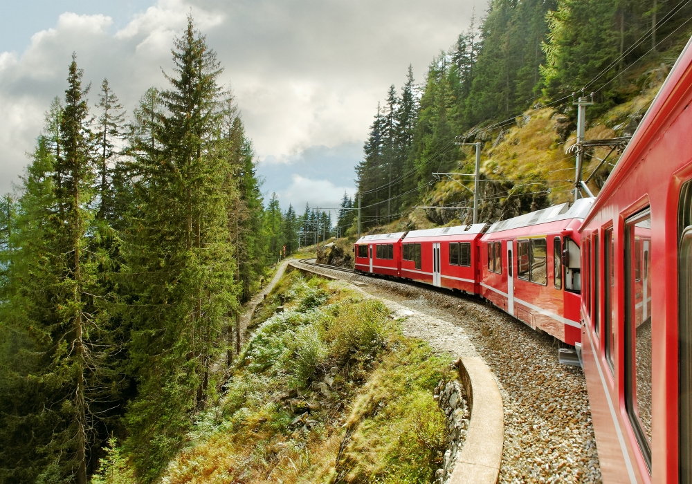 greenery around bernina express